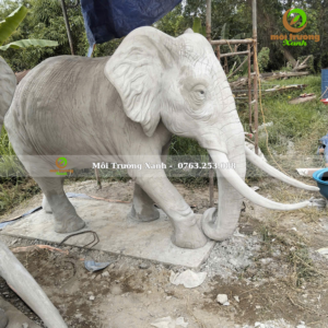 tượng voi xi măng
