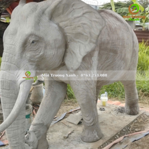 tượng voi xi măng