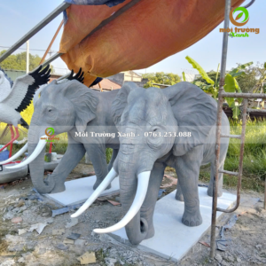 TƯỢNG VOI 19 tượng voi xi măng