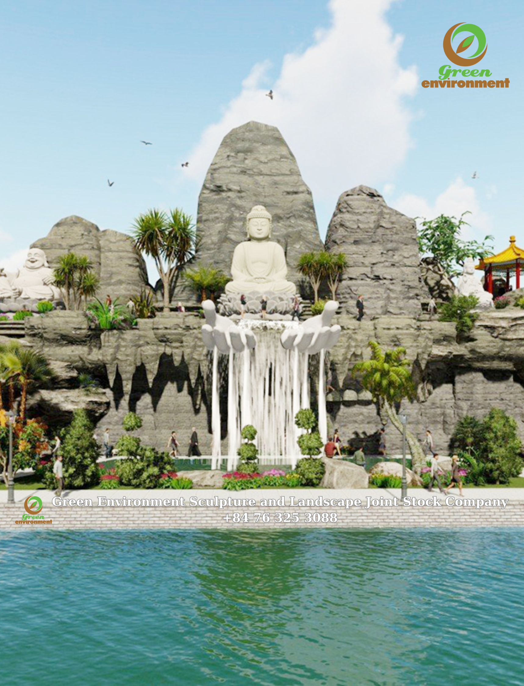 ARTIFICIAL WATERFALL MOUNTAIN IDEA OF THIEN TRUC PAGODA – BAC LIEU