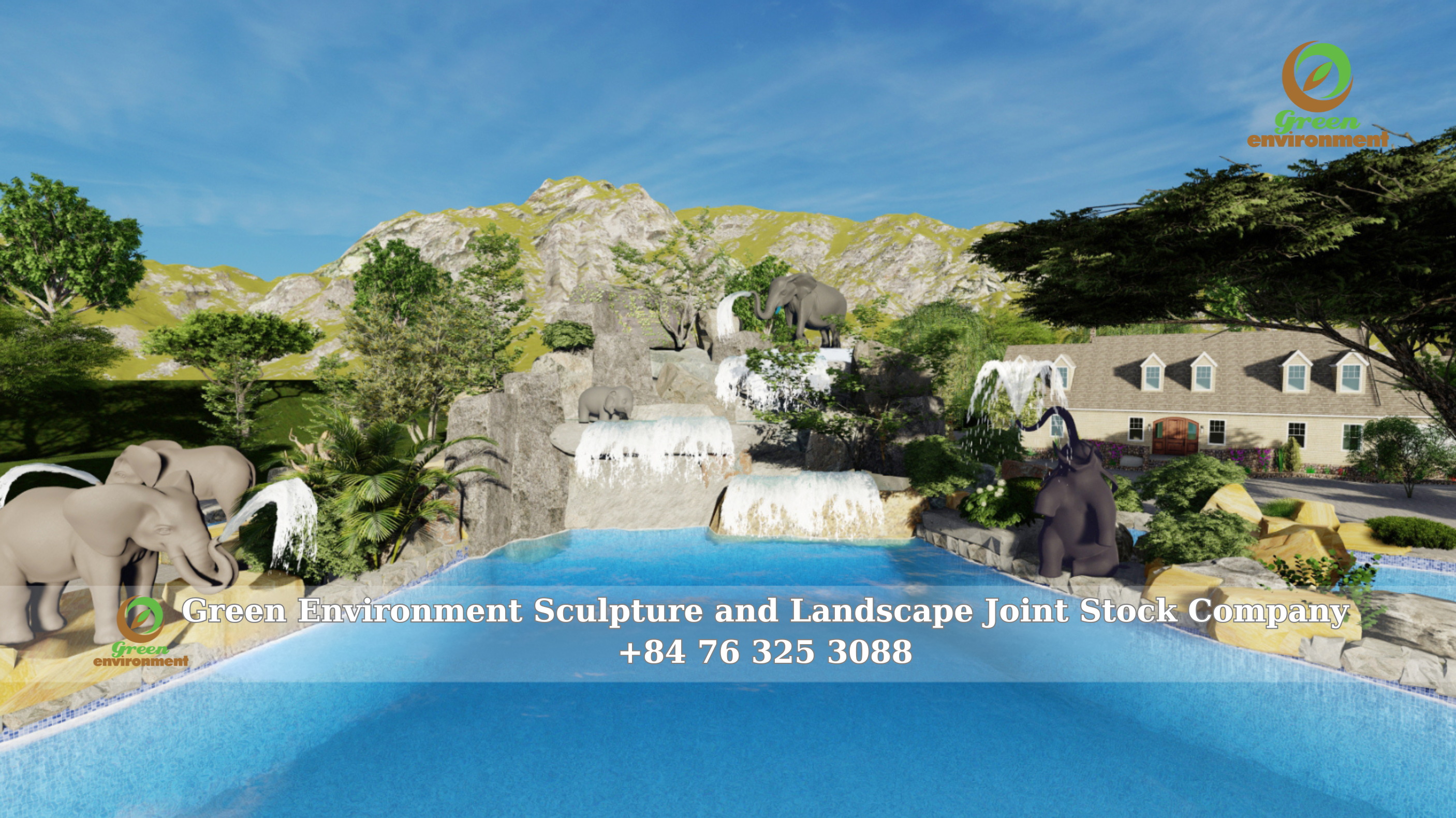 ARTIFICIAL WATERFALL MOUNTAIN IN TUYEN QUANG