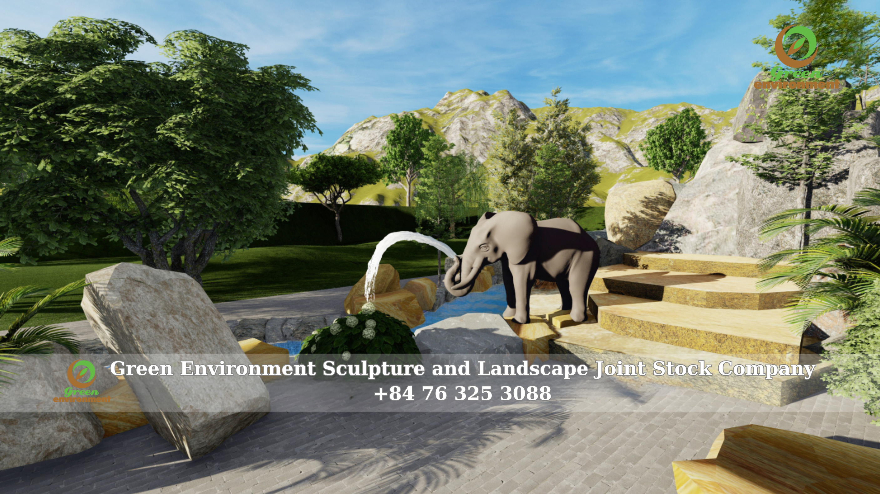 ARTIFICIAL WATERFALL MOUNTAIN IN TUYEN QUANG