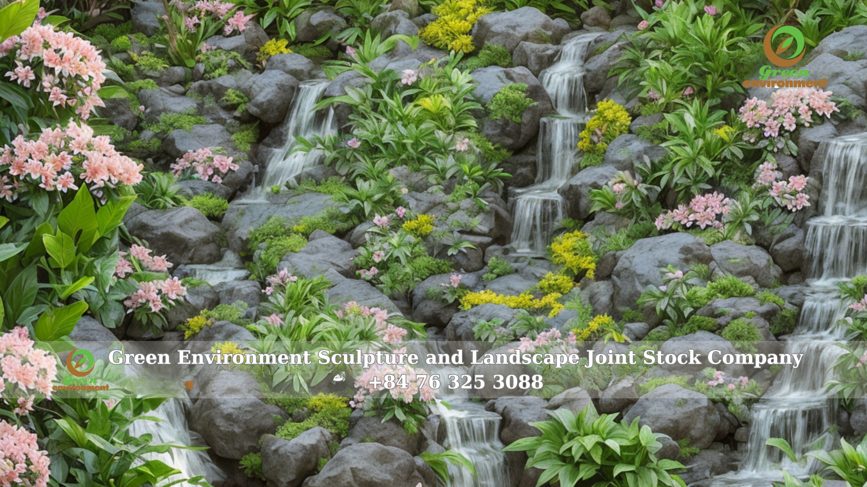 ARTIFICIAL WATERFALLS COMBINED WITH KOI FISH POND