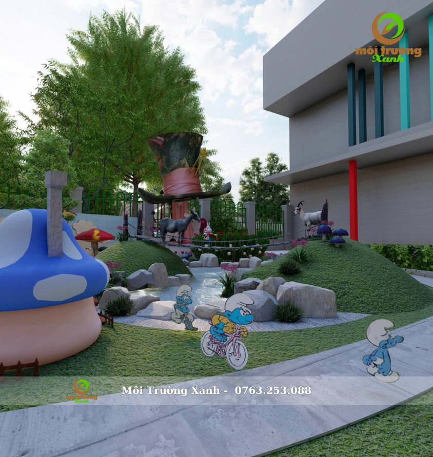 ưu đãi giảm 35% thiết kế và thi công sân vườn cổ tích tại Môi Trường Xanh