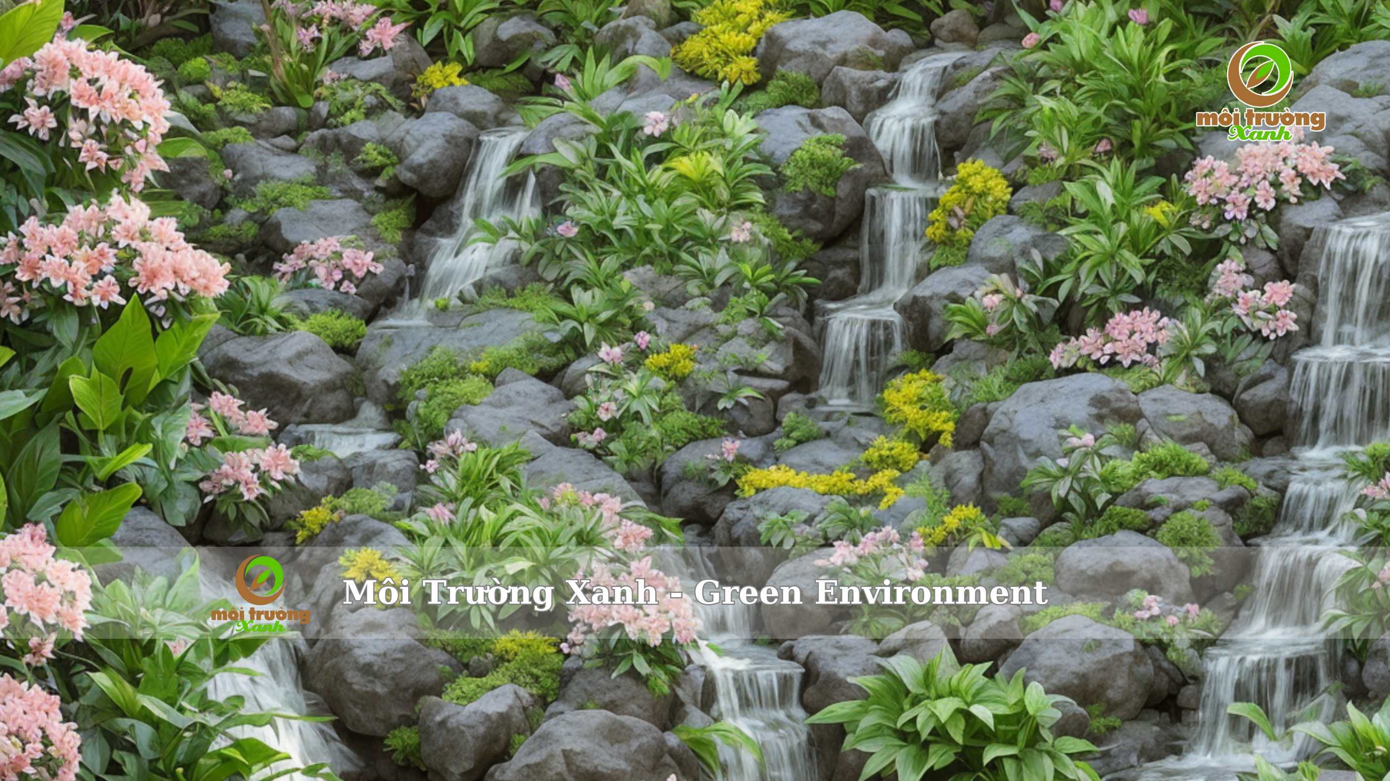 THÁC NƯỚC NHÂN TẠO KẾT HỢP HỒ CÁ KOI - môi trường xanh