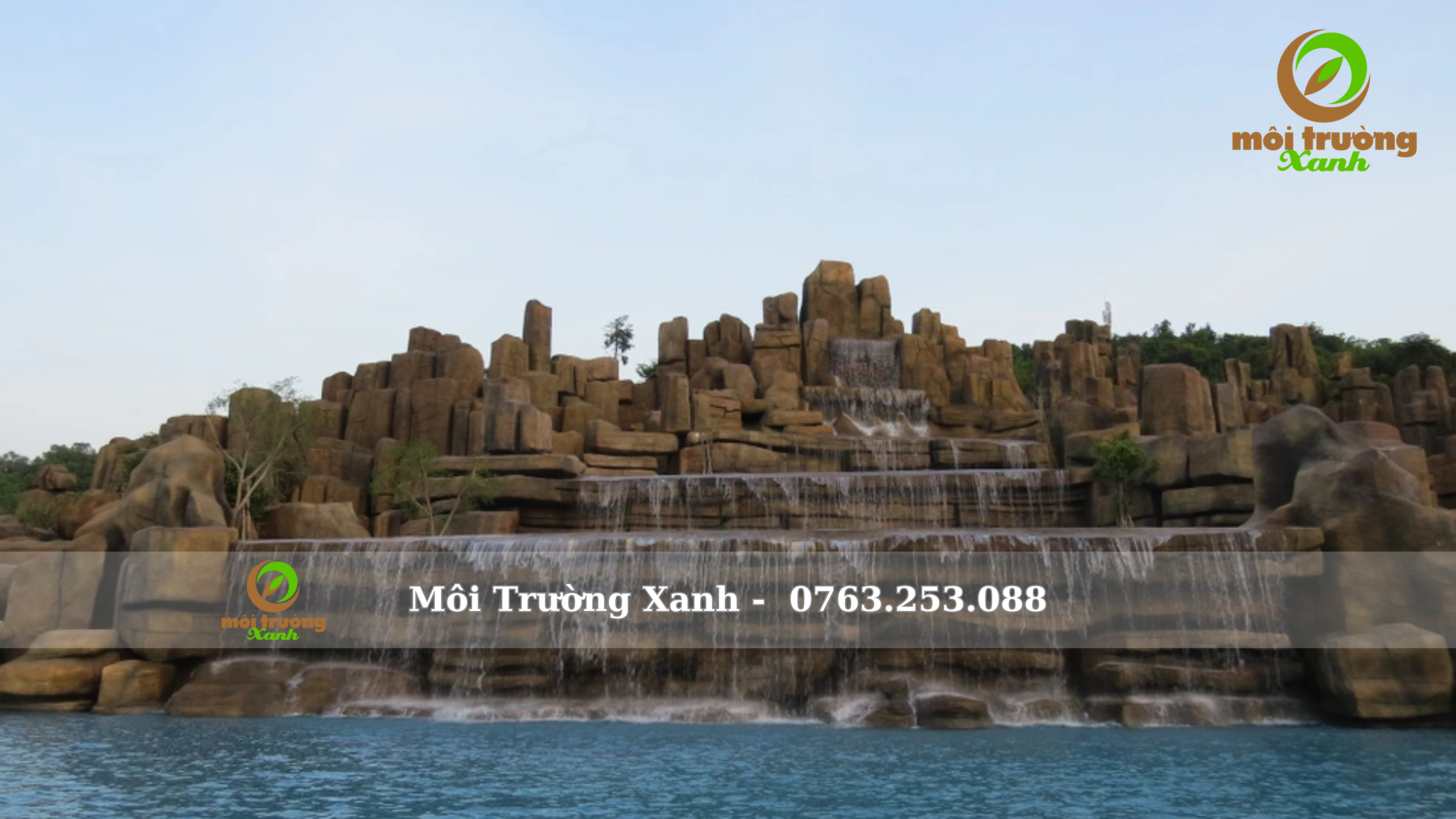 THÁC NƯỚC NHÂN TẠO KHU SINH THÁI MƯỜNG THANH - NGHỆ AN 3 Thiết kế Và Thi công Núi thác nhân tạo - Môi Trường Xanh
