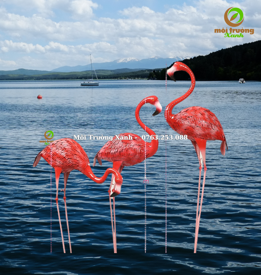 hạc trên hồ - môi trường xanh