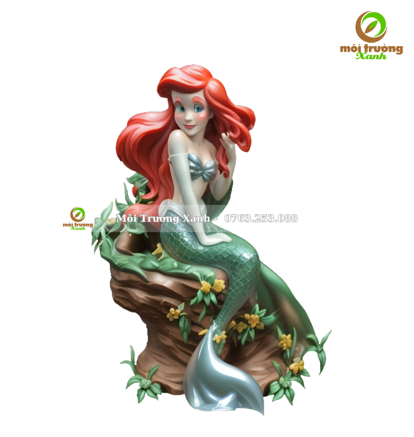 nàng tiên cá Ariel Princess 1 (1.5X1m) - môi trường xanh