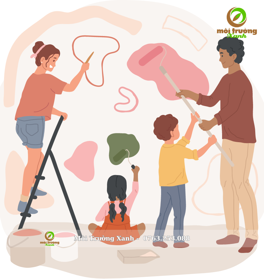 ưu đãi giảm 35% vẽ tranh tường 2D tại Môi Trường Xanh