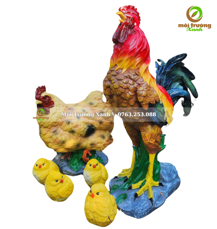tượng gà bằng xi măng - liên hệ 0763 253 088