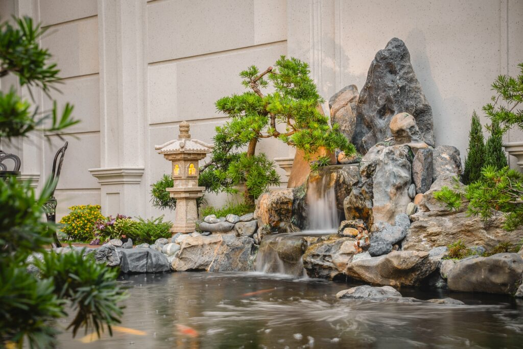 Making artificial rock mountains, beautiful artificial waterfalls and meaningful feng shui 5 image 185