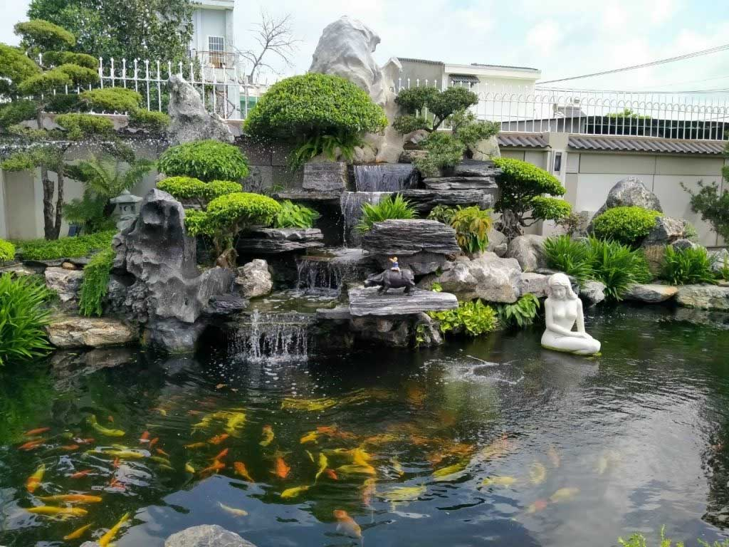 Making artificial rock mountains, beautiful artificial waterfalls and meaningful feng shui 6 image 186