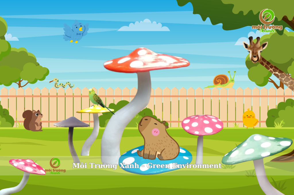 ការរចនា និងបញ្ចប់ការសាងសង់គំរូផ្សិតដែលតុបតែងនៅសួនសត្វ