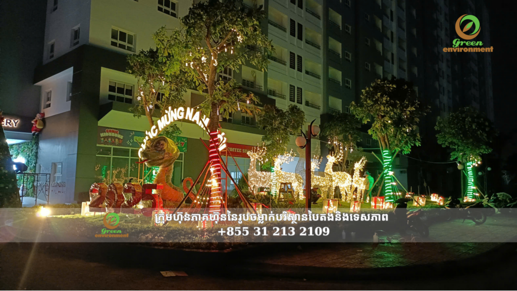 ការរចនា និងសាងសង់គម្រោងតុបតែងបុណ្យណូអែល និងចូលឆ្នាំសកល 2025 នៅ Conic Boulevard Apartment Binh Chanh 13