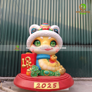 LINH VẬT RẮN ẤT TỴ 2025 - Mô hình linh vật rắn 2025 - Tượng rắn - Môi Trường Xanh 