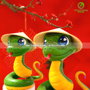LINH VẬT RẮN ẤT TỴ 2025 – Mô hình linh vật rắn 2025 – Tượng rắn – Môi Trường Xanh 