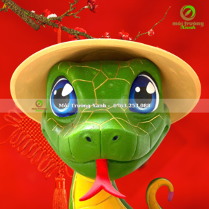 LINH VẬT RẮN ẤT TỴ 2025 – Mô hình linh vật rắn 2025 – Tượng rắn – Môi Trường Xanh 