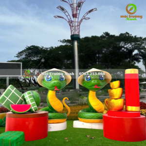 LINH VẬT RẮN ẤT TỴ 2025 – Mô hình linh vật rắn 2025 – Tượng rắn – Môi Trường Xanh 