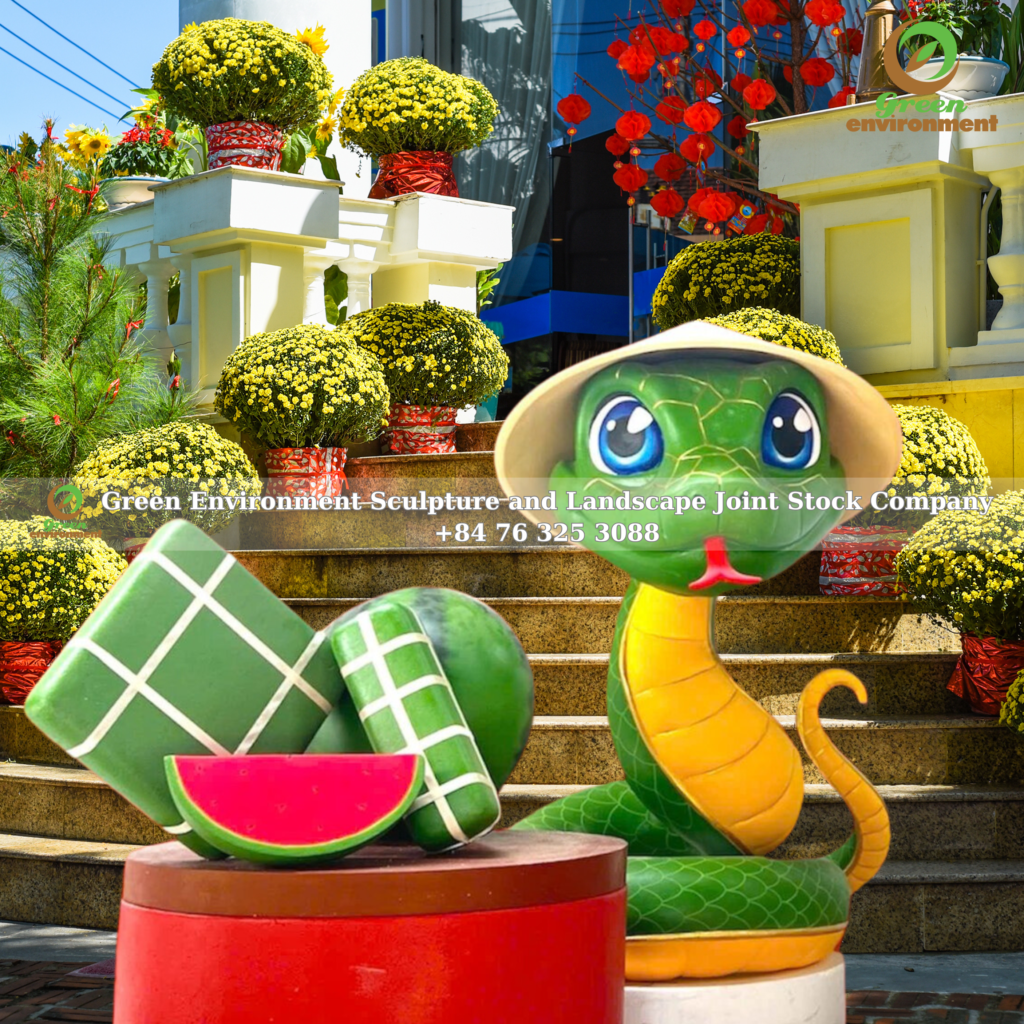 Decorating Lunar New Year 2025 - At Ty: Associated with Snake Mascots and Traditional Symbols