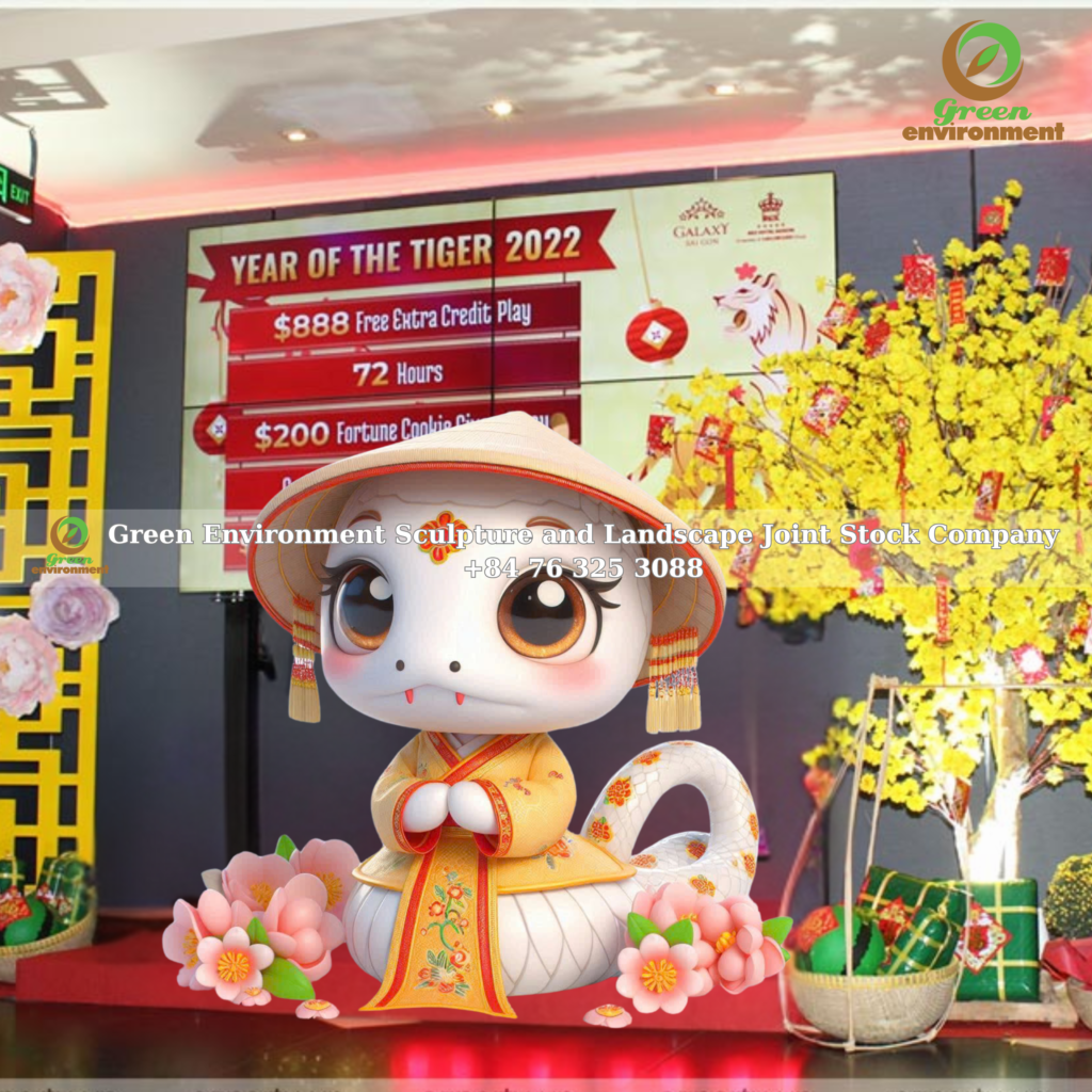 Decorating Lunar New Year 2025 - At Ty: Associated with Snake Mascots and Traditional Symbols