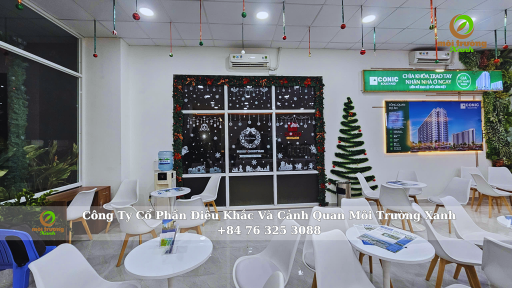 Trang trí cửa sổ noel 