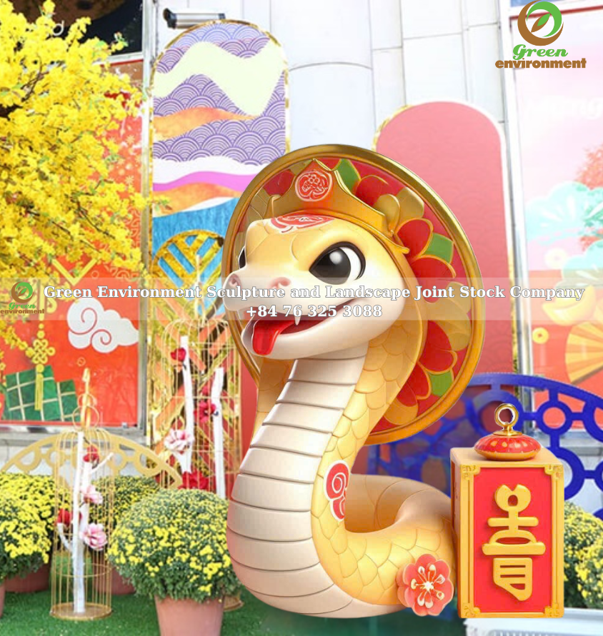 Decorating Lunar New Year 2025 - At Ty: Associated with Snake Mascots and Traditional Symbols