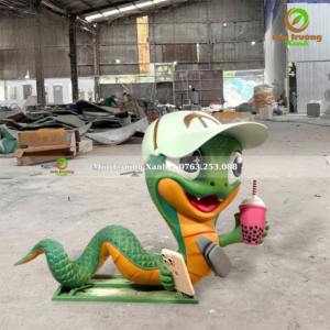 LINH VẬT RẮN ẤT TỴ 2025 – Mô hình linh vật rắn 2025 – Tượng rắn Pickleball – Môi Trường Xanh