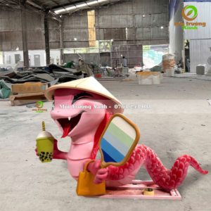 LINH VẬT RẮN ẤT TỴ 2025 – Mô hình linh vật rắn 2025 – Tượng rắn Pickleball – Môi Trường Xanh