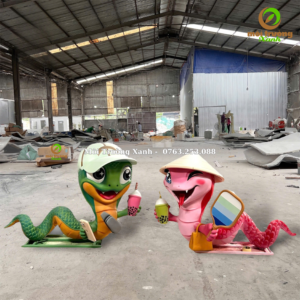 LINH VẬT RẮN ẤT TỴ 2025 – Mô hình linh vật rắn 2025 – Tượng rắn Pickleball – Môi Trường Xanh