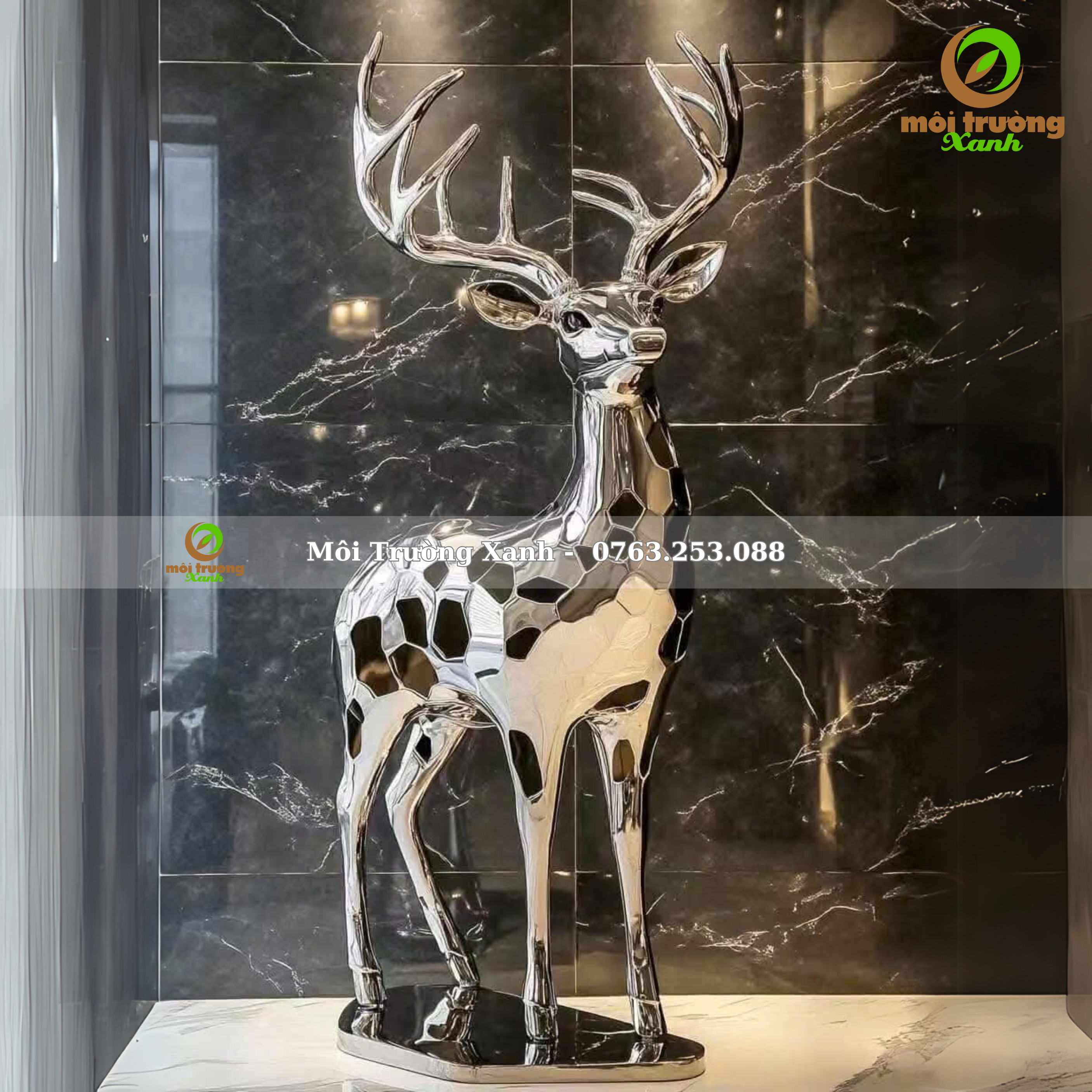 TƯỢNG HƯƠU NAI 3 TƯỢNG HƯƠU NAI INOX