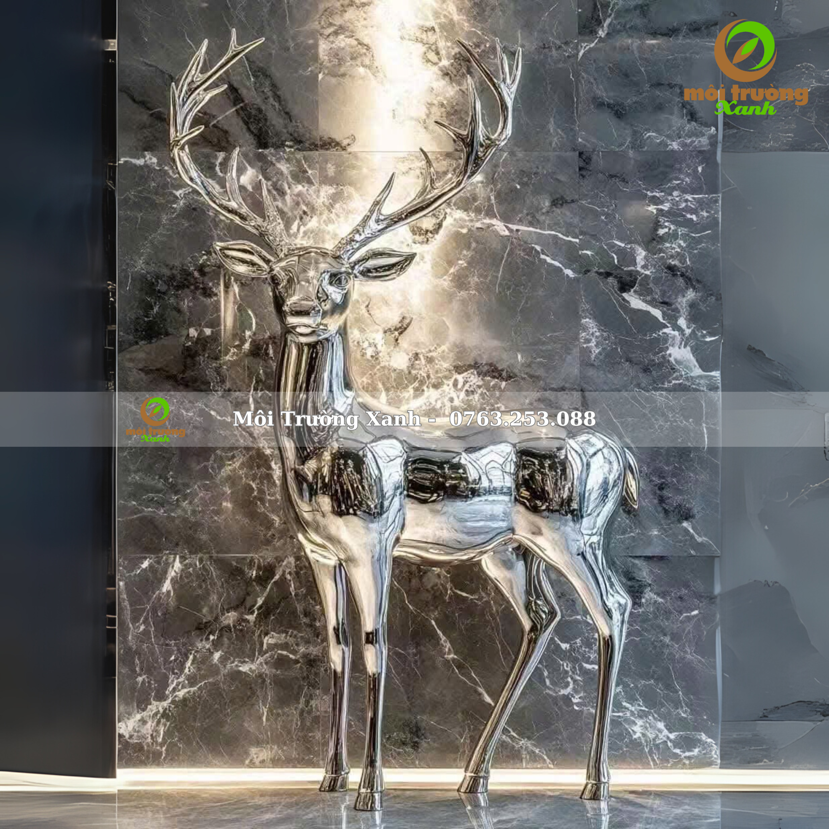 TƯỢNG HƯƠU NAI 2 TƯỢNG HƯƠU NAI INOX