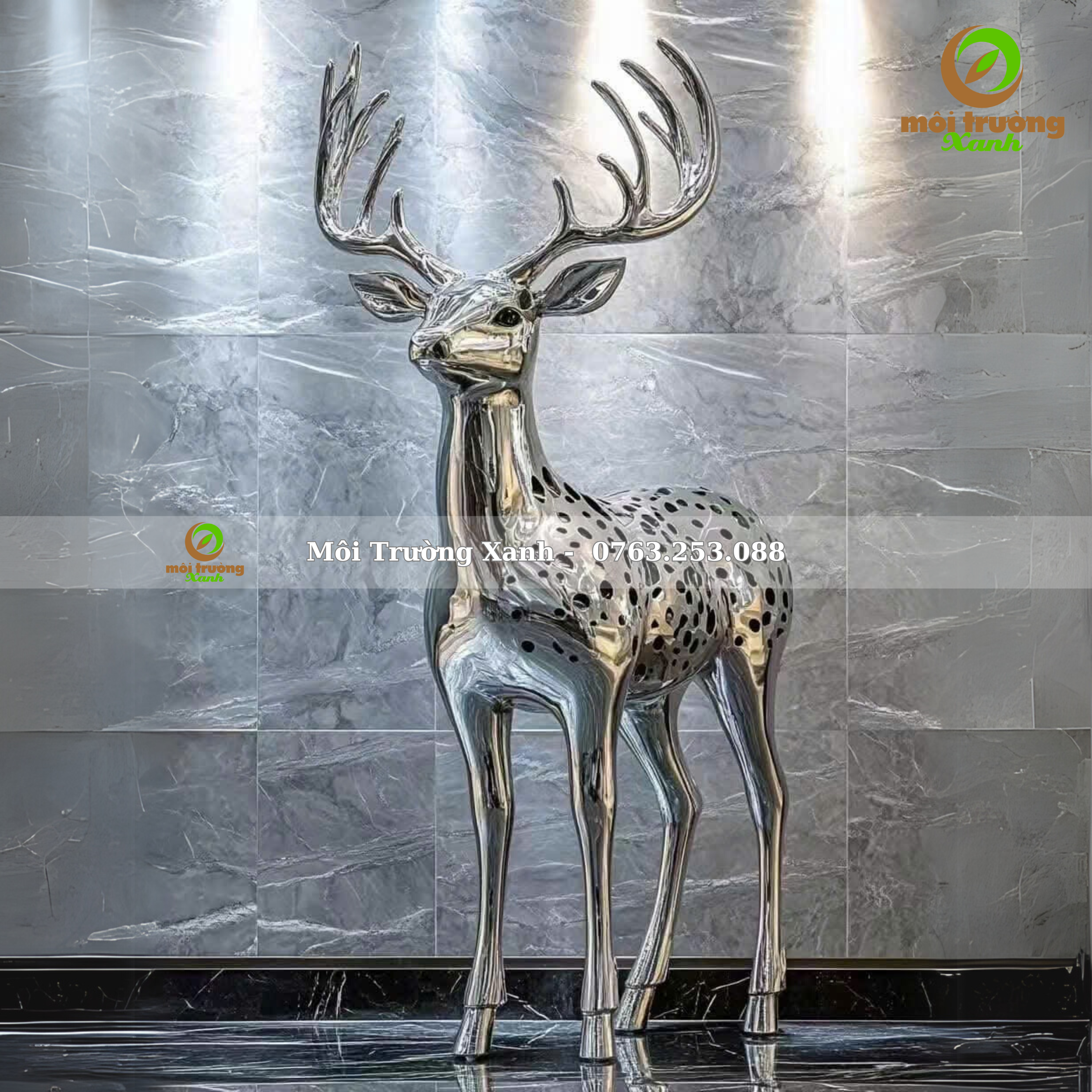 TƯỢNG HƯƠU NAI 5 TƯỢNG HƯƠU NAI INOX