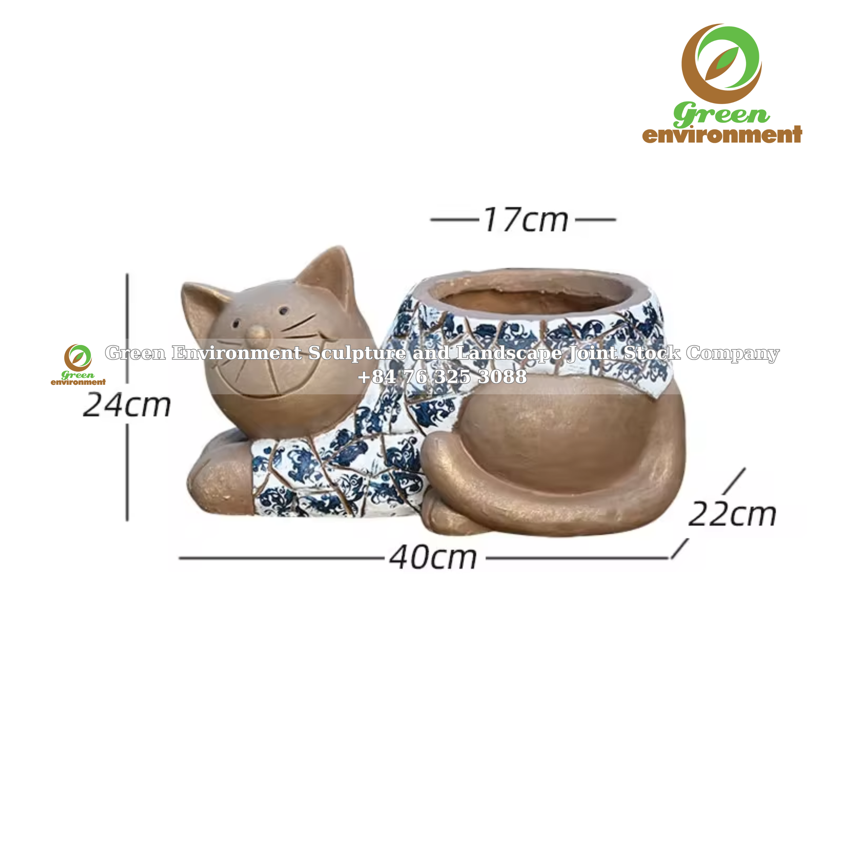 Kitten Flower Pot Statue