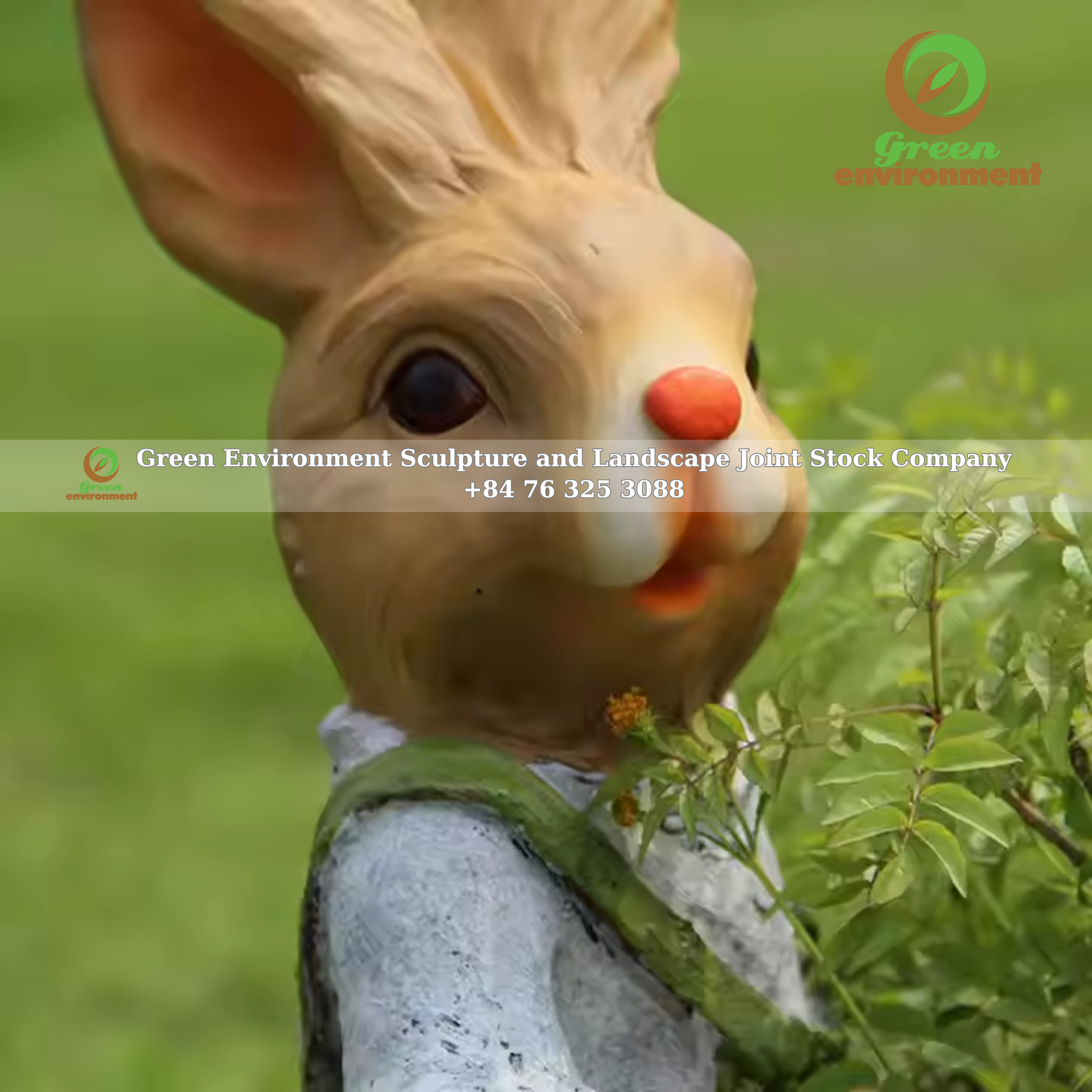 RABBIT STATUE IN FLOWER POT