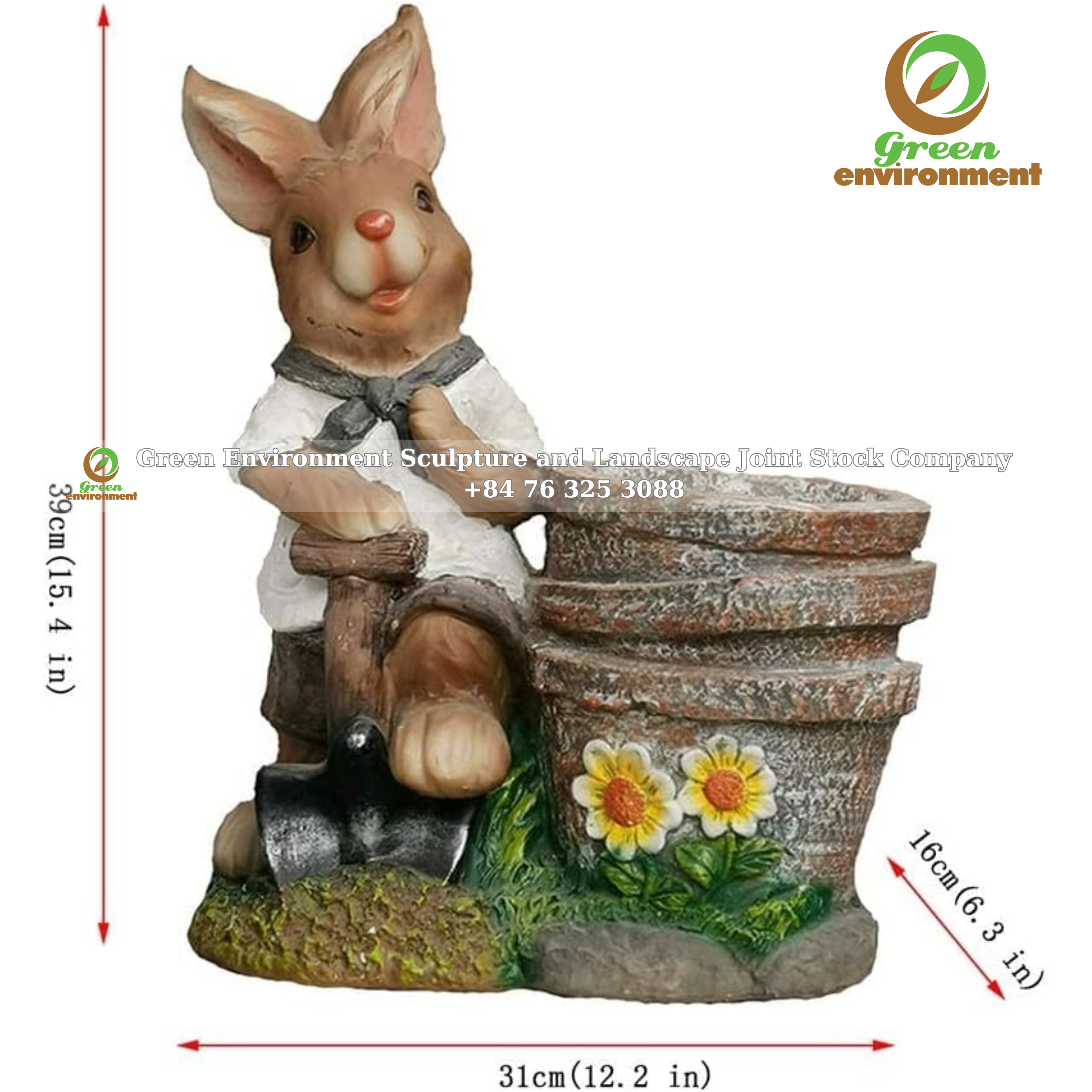 RABBIT STATUE IN FLOWER POT