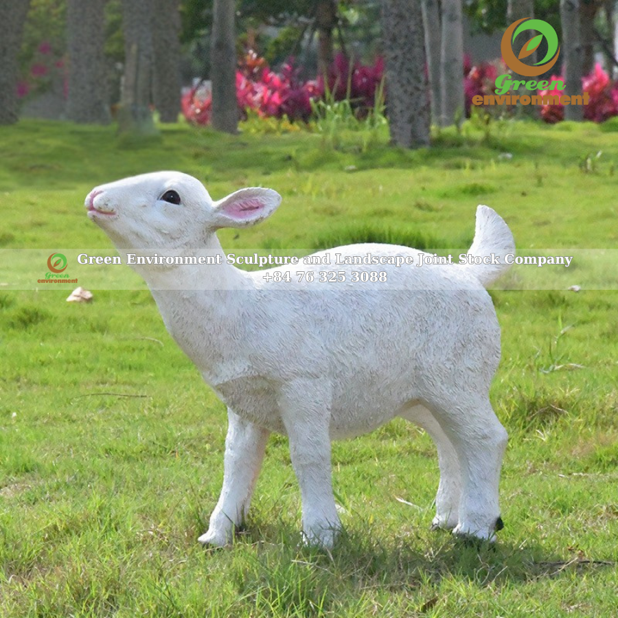 WHITE GOAT STATUE