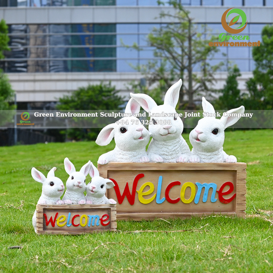WELCOME RABBIT STATUE