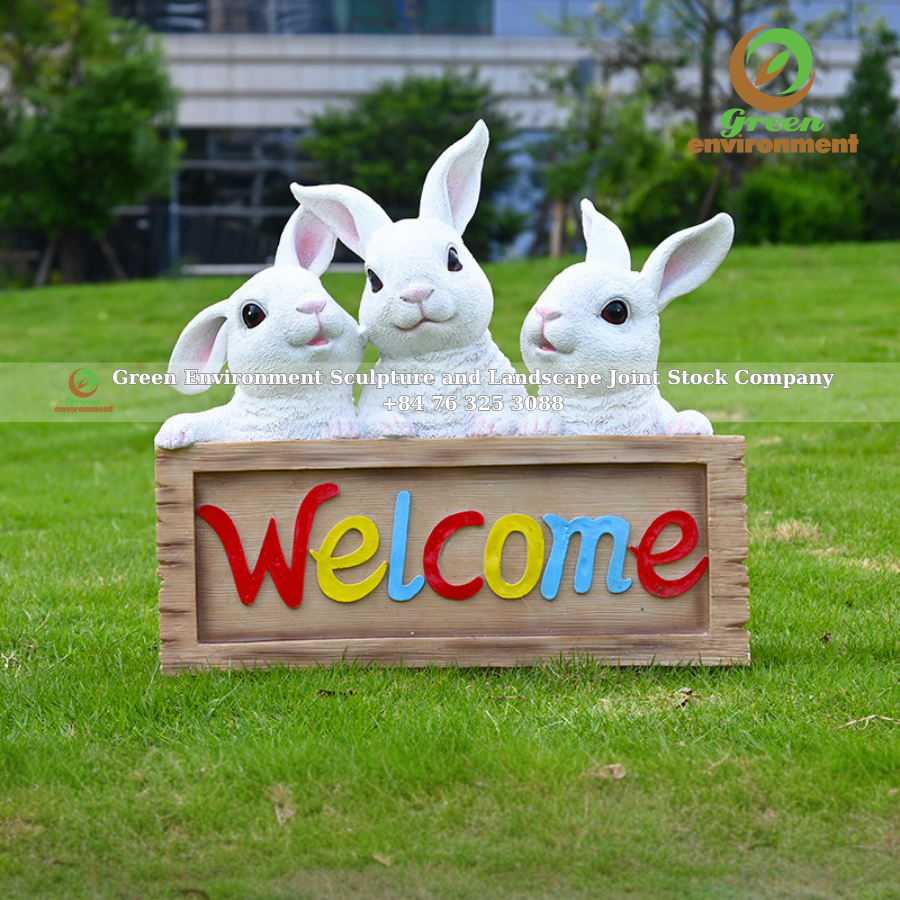 WELCOME RABBIT STATUE