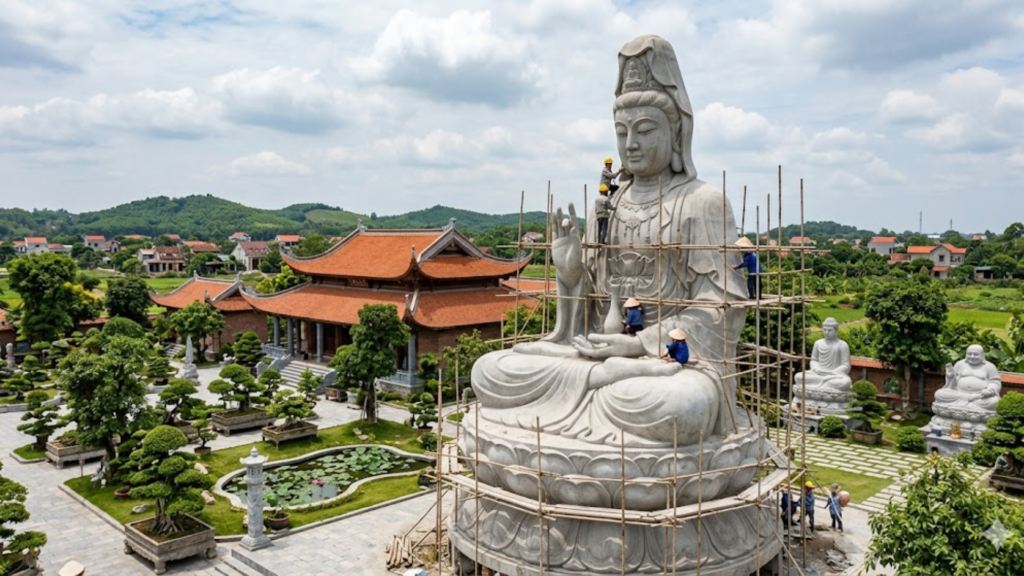 Thi công tượng Phật tại Nam Định – Thiết kế và thi công tượng tâm linh uy tín 2 làm tượng Phật tại Nam Định