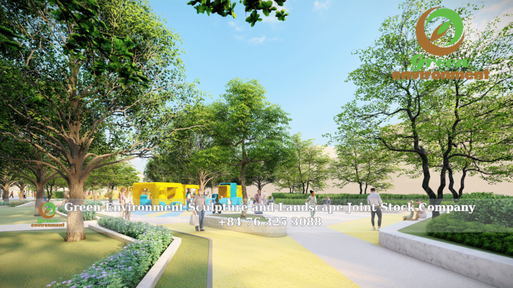 Service park landscape design to upgrade green space at Green Environment Company 1