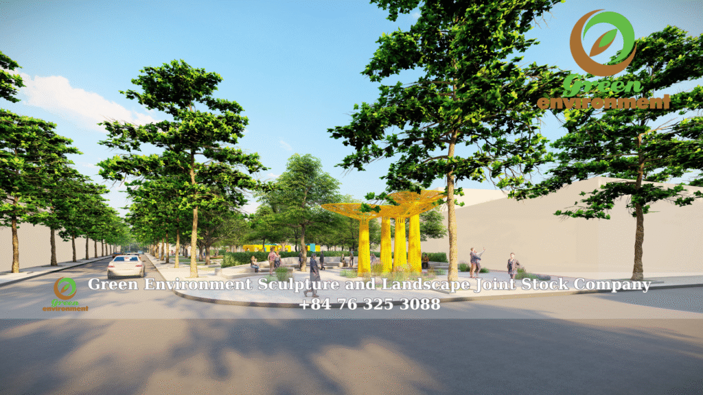 Service park landscape design to upgrade green space at Green Environment Company 6