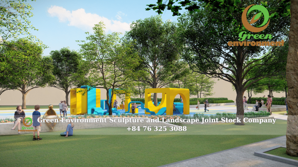 Service park landscape design to upgrade green space at Green Environment Company 7