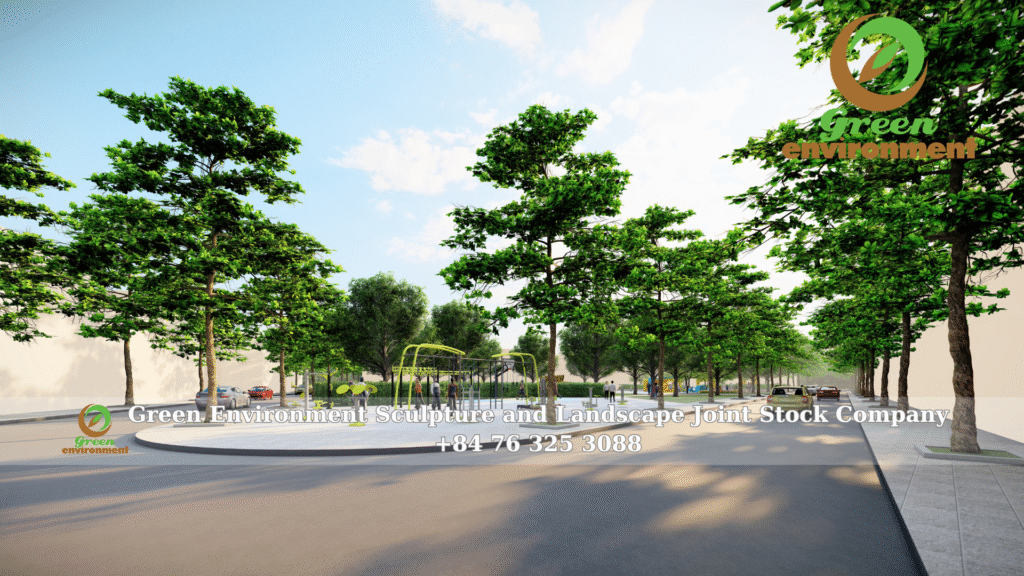 Service park landscape design to upgrade green space at Green Environment Company 9