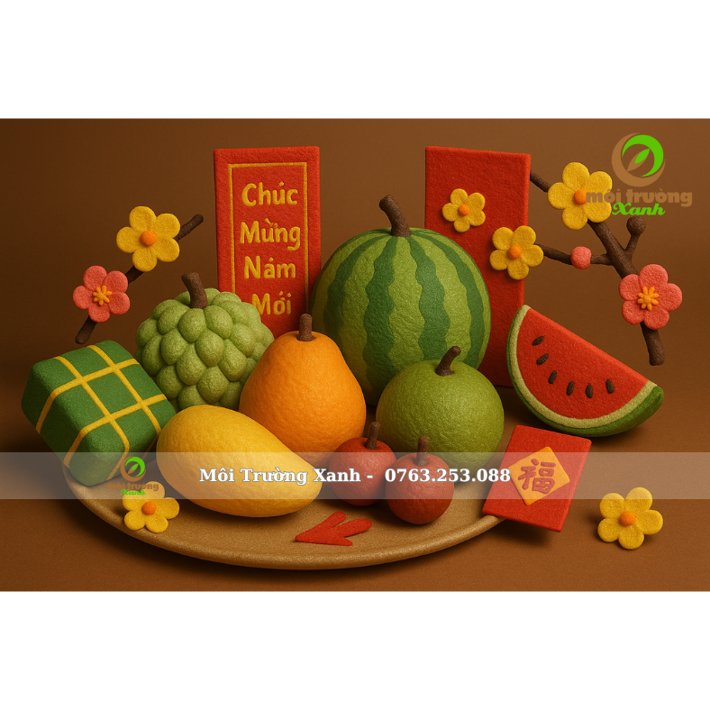 MÔ HÌNH MÚT XỐP MÂM NGŨ QUẢ