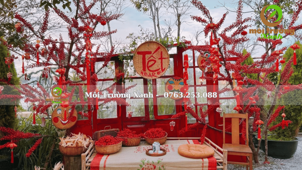 TRANG TRÍ CẢNH QUAN TẾT NGOÀI TRỜI