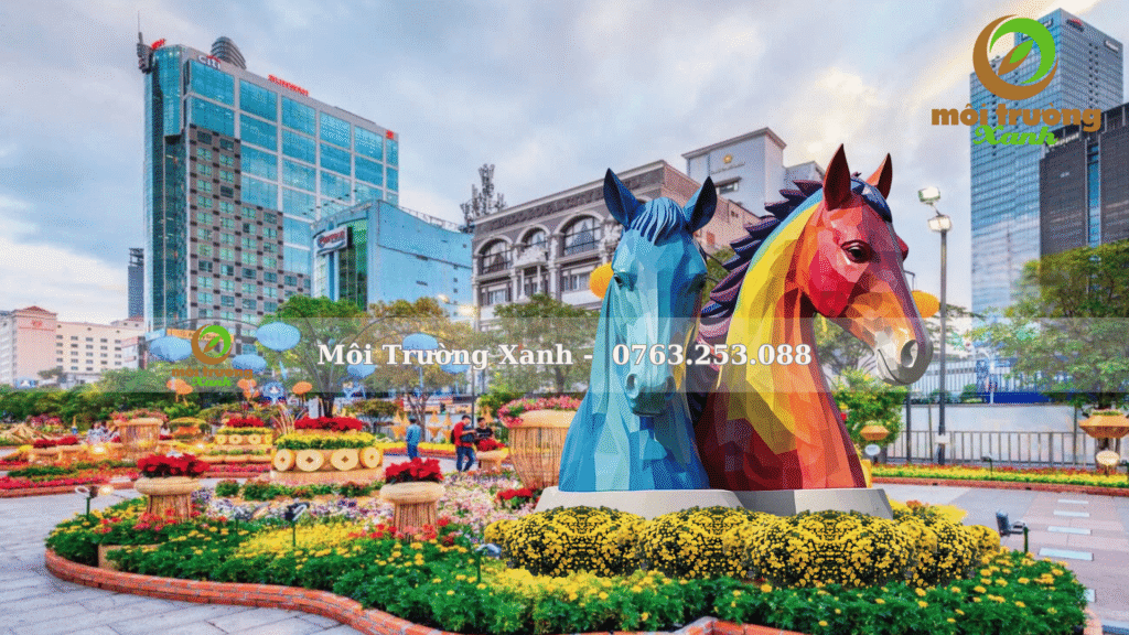 TRANG TRÍ CẢNH QUAN TẾT NGOÀI TRỜI