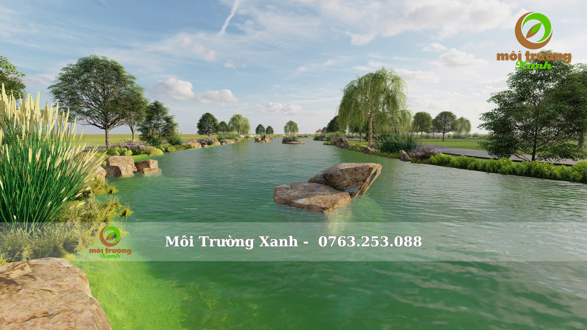 SUỐI NHÂN TẠO TẠI CÔNG VIÊN NGHĨA TRANG 