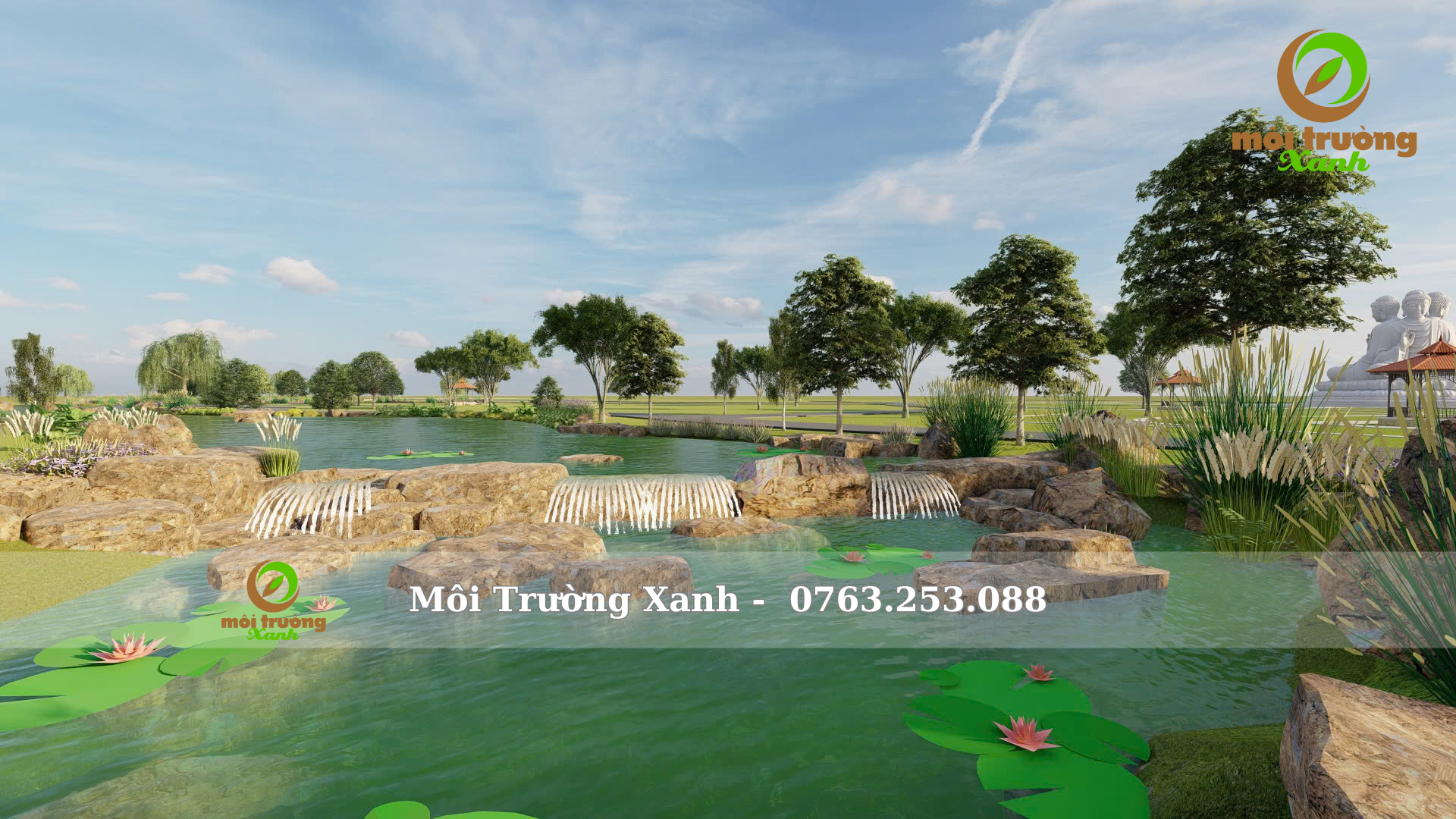 SUỐI NHÂN TẠO TẠI CÔNG VIÊN NGHĨA TRANG 