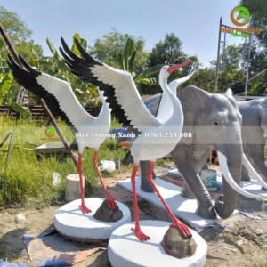 tượng hạc xi măng