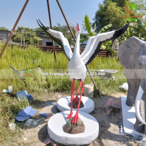 tượng hạc xi măng
